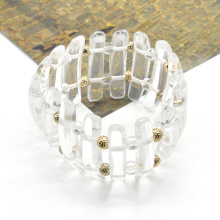 Custom Color Transparent Handschmuck für Frauen klobige Perlenkettenketten mit klarem Acrylarmband